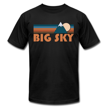 Big Sky, Montana T-Shirt - Retro Mountain Unisex Big Sky T Shirt - black