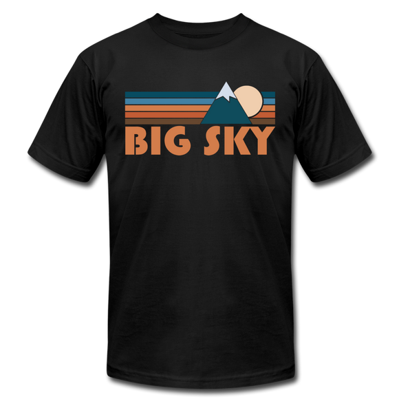 Big Sky, Montana T-Shirt - Retro Mountain Unisex Big Sky T Shirt - black