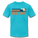 Big Sky, Montana T-Shirt - Retro Mountain Unisex Big Sky T Shirt - turquoise