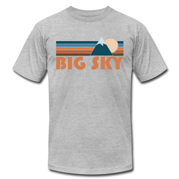 Big Sky, Montana T-Shirt - Retro Mountain Unisex Big Sky T Shirt - heather gray