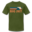 Big Sky, Montana T-Shirt - Retro Mountain Unisex Big Sky T Shirt - olive