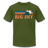 Big Sky, Montana T-Shirt - Retro Mountain Unisex Big Sky T Shirt - olive