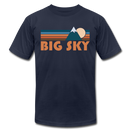 Big Sky, Montana T-Shirt - Retro Mountain Unisex Big Sky T Shirt - navy