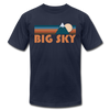 Big Sky, Montana T-Shirt - Retro Mountain Unisex Big Sky T Shirt - navy