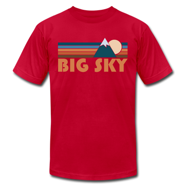 Big Sky, Montana T-Shirt - Retro Mountain Unisex Big Sky T Shirt - red