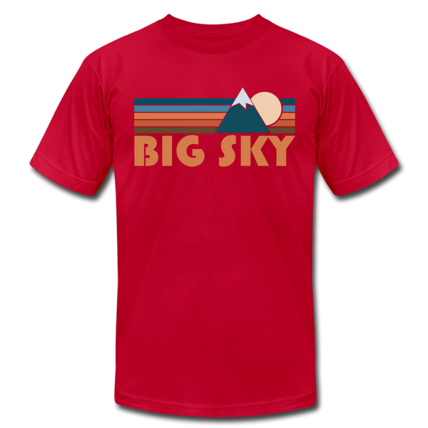 Big Sky, Montana T-Shirt - Retro Mountain Unisex Big Sky T Shirt - red