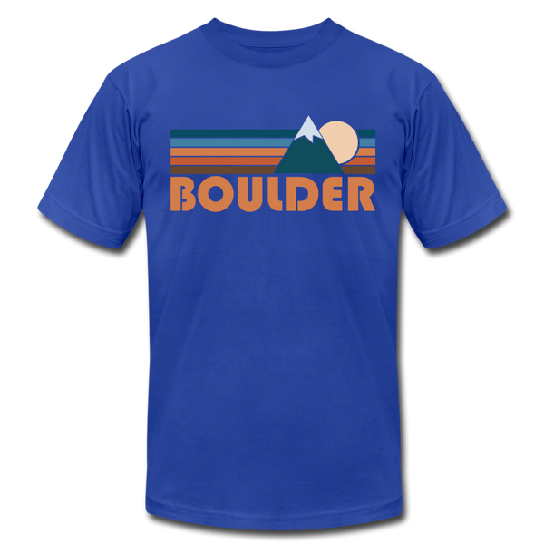 Boulder, Colorado T-Shirt - Retro Mountain Unisex Boulder T Shirt - royal blue