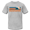 Boulder, Colorado T-Shirt - Retro Mountain Unisex Boulder T Shirt - heather gray