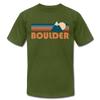 Boulder, Colorado T-Shirt - Retro Mountain Unisex Boulder T Shirt - olive