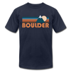 Boulder, Colorado T-Shirt - Retro Mountain Unisex Boulder T Shirt - navy