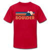 Boulder, Colorado T-Shirt - Retro Mountain Unisex Boulder T Shirt - red