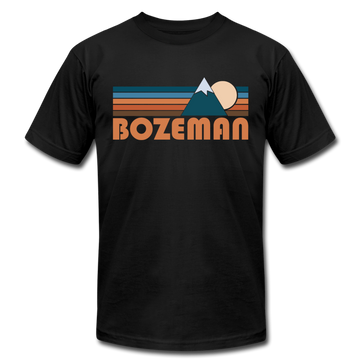 Bozeman, Montana T-Shirt - Retro Mountain Unisex Bozeman T Shirt - black