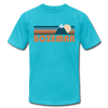 Bozeman, Montana T-Shirt - Retro Mountain Unisex Bozeman T Shirt - turquoise
