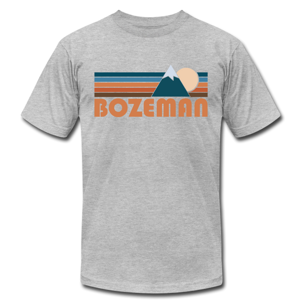 Bozeman, Montana T-Shirt - Retro Mountain Unisex Bozeman T Shirt - heather gray