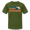 Bozeman, Montana T-Shirt - Retro Mountain Unisex Bozeman T Shirt - olive