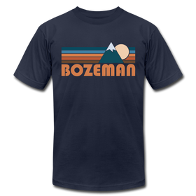 Bozeman, Montana T-Shirt - Retro Mountain Unisex Bozeman T Shirt - navy