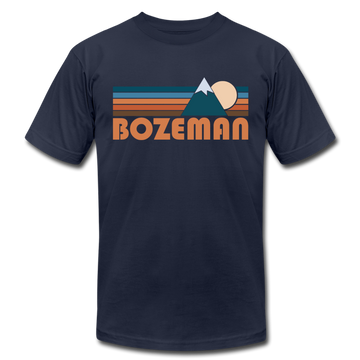 Bozeman, Montana T-Shirt - Retro Mountain Unisex Bozeman T Shirt - navy