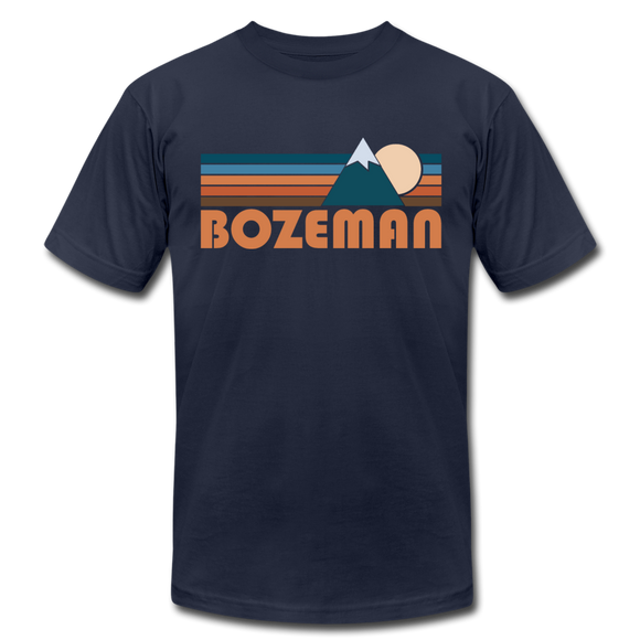 Bozeman, Montana T-Shirt - Retro Mountain Unisex Bozeman T Shirt - navy