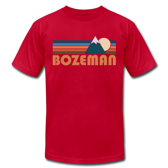 Bozeman, Montana T-Shirt - Retro Mountain Unisex Bozeman T Shirt - red