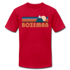 Bozeman, Montana T-Shirt - Retro Mountain Unisex Bozeman T Shirt - red