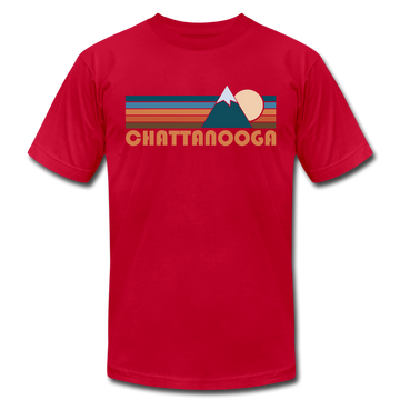 Chattanooga, Tennessee T-Shirt - Retro Mountain Unisex Chattanooga T Shirt - red