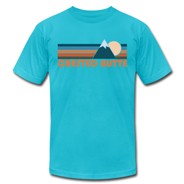 Crested Butte, Colorado T-Shirt - Retro Mountain Unisex Crested Butte T Shirt - turquoise