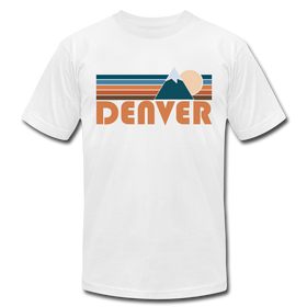 Denver, Colorado T-Shirt - Retro Mountain Unisex Denver T Shirt - white