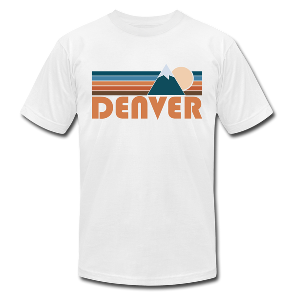Denver, Colorado T-Shirt - Retro Mountain Unisex Denver T Shirt - white