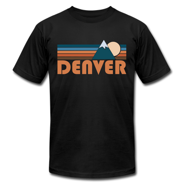 Denver, Colorado T-Shirt - Retro Mountain Unisex Denver T Shirt - black