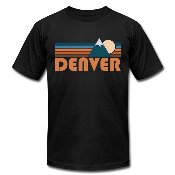 Denver, Colorado T-Shirt - Retro Mountain Unisex Denver T Shirt - black
