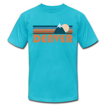 Denver, Colorado T-Shirt - Retro Mountain Unisex Denver T Shirt - turquoise