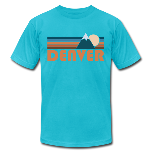 Denver, Colorado T-Shirt - Retro Mountain Unisex Denver T Shirt - turquoise