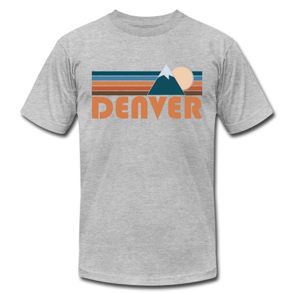 Denver, Colorado T-Shirt - Retro Mountain Unisex Denver T Shirt - heather gray