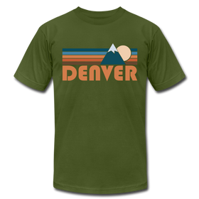 Denver, Colorado T-Shirt - Retro Mountain Unisex Denver T Shirt - olive