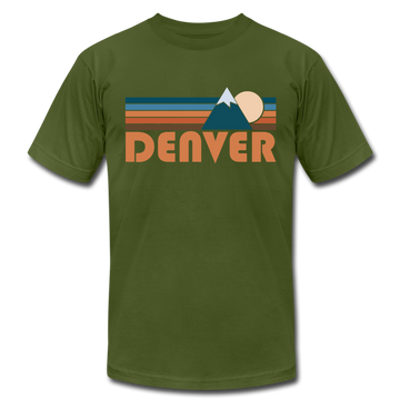 Denver, Colorado T-Shirt - Retro Mountain Unisex Denver T Shirt - olive