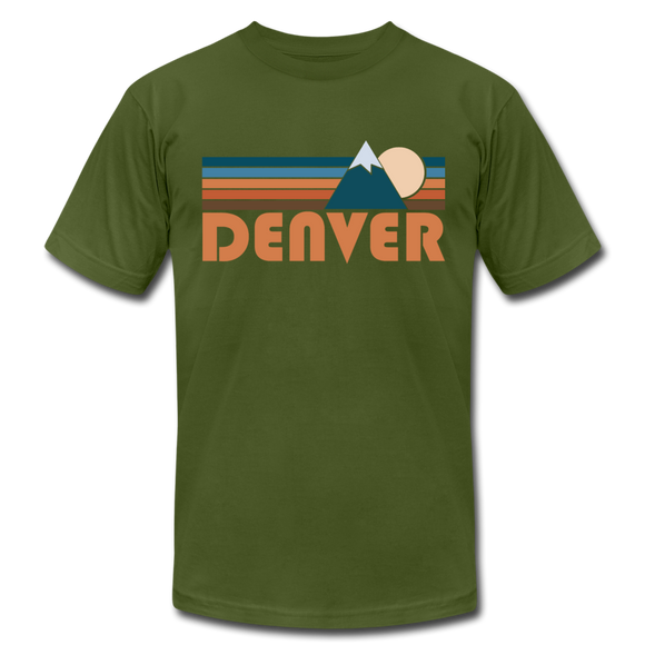 Denver, Colorado T-Shirt - Retro Mountain Unisex Denver T Shirt - olive
