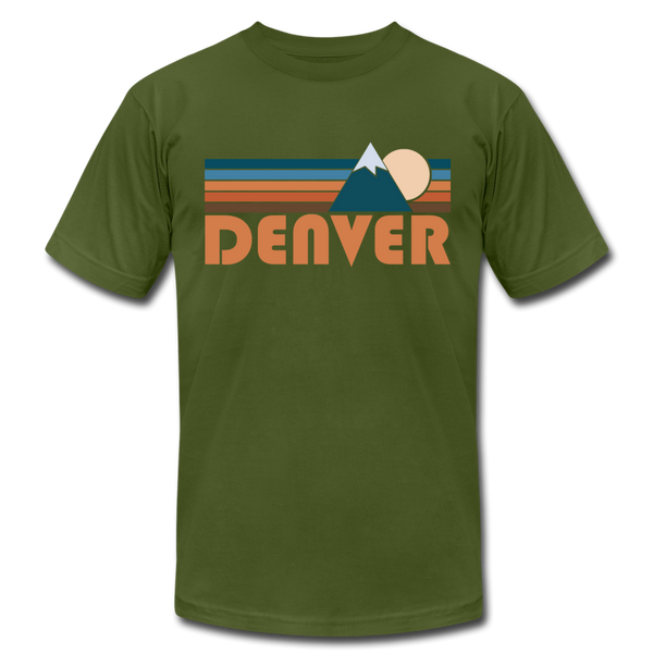 Denver, Colorado T-Shirt - Retro Mountain Unisex Denver T Shirt - olive