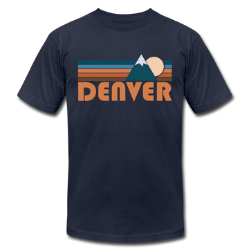 Denver, Colorado T-Shirt - Retro Mountain Unisex Denver T Shirt - navy