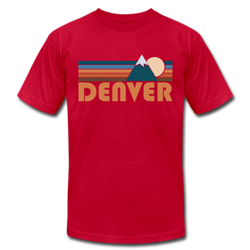 Denver, Colorado T-Shirt - Retro Mountain Unisex Denver T Shirt - red
