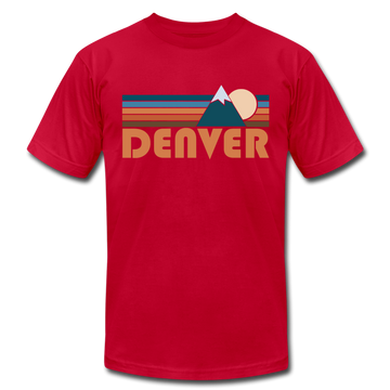 Denver, Colorado T-Shirt - Retro Mountain Unisex Denver T Shirt - red