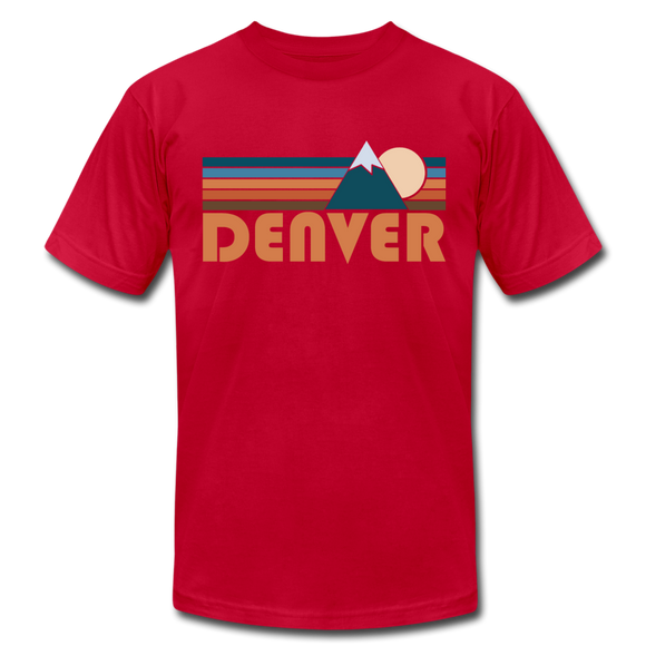 Denver, Colorado T-Shirt - Retro Mountain Unisex Denver T Shirt - red