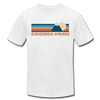 Colorado Springs, Colorado T-Shirt - Retro Mountain Unisex Colorado Springs T Shirt - white