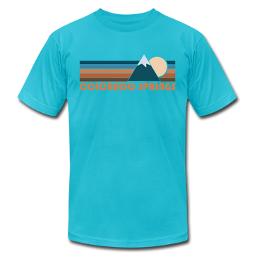 Colorado Springs, Colorado T-Shirt - Retro Mountain Unisex Colorado Springs T Shirt - turquoise