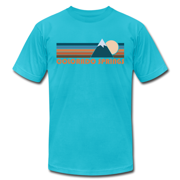 Colorado Springs, Colorado T-Shirt - Retro Mountain Unisex Colorado Springs T Shirt - turquoise