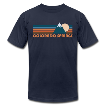 Colorado Springs, Colorado T-Shirt - Retro Mountain Unisex Colorado Springs T Shirt - navy
