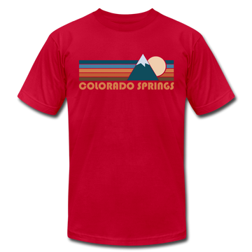 Colorado Springs, Colorado T-Shirt - Retro Mountain Unisex Colorado Springs T Shirt - red
