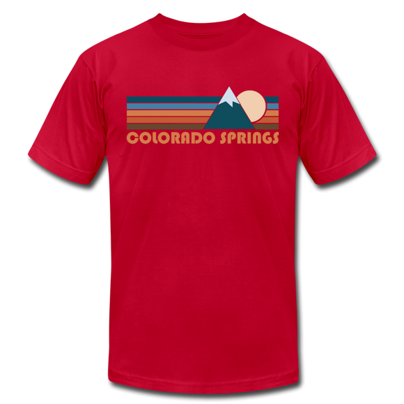 Colorado Springs, Colorado T-Shirt - Retro Mountain Unisex Colorado Springs T Shirt - red