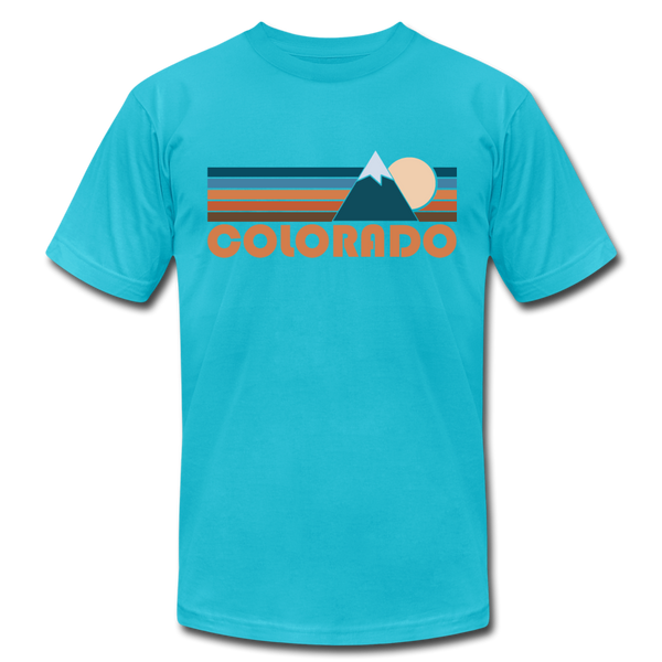 Colorado T-Shirt - Retro Mountain Unisex Colorado T Shirt - turquoise