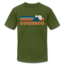 Colorado T-Shirt - Retro Mountain Unisex Colorado T Shirt - olive