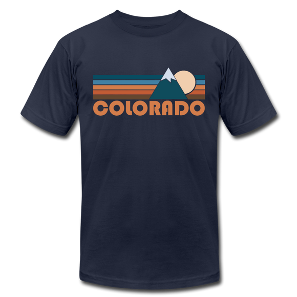 Colorado T-Shirt - Retro Mountain Unisex Colorado T Shirt - navy